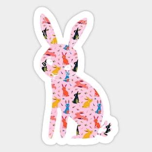 Bunny Hop: A Delightful Pattern of Playful Bunnies Sticker